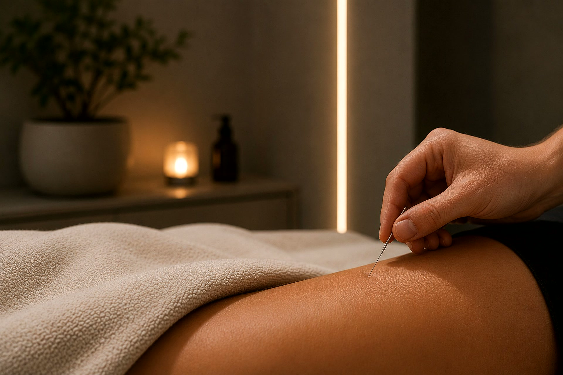 Practitioner performing dry needling on a patient